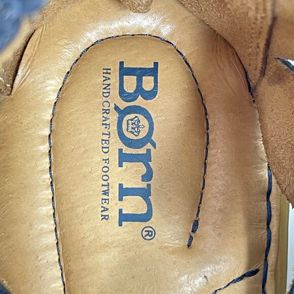 Born women’s Iwa woven Sandals size 8 Blue Leather Gladiator - Picture 4 of 11